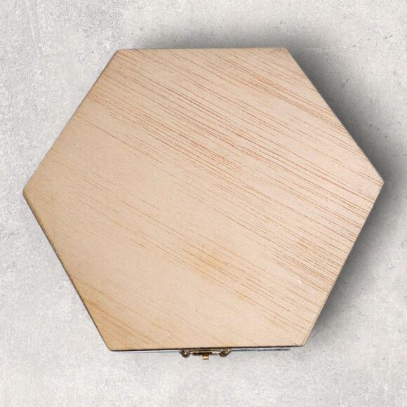 Vintage Taracea Marquetry Jewelry Box Spain Inlaid Wood Hexagon Gift Geometric - Picture 6 of 8